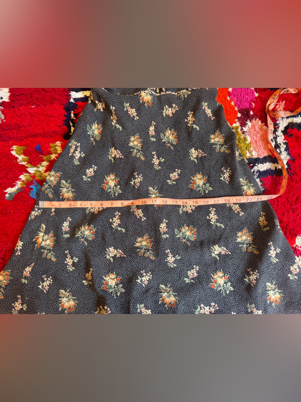 90s Vintage Black Floral Slip Dress Sz Sm - Picture 5 of 6